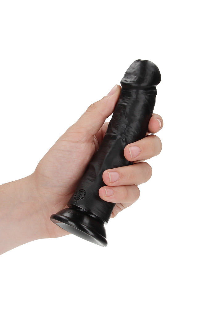 RealRock - Dildo gekrümmt Ultra Realistic Skin 15,50cm schwarz