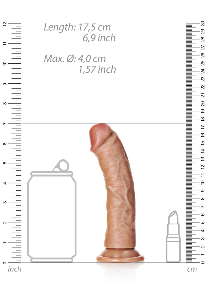 RealRock - Dildo gekrümmt Ultra Realistic Skin 15,50cm braun