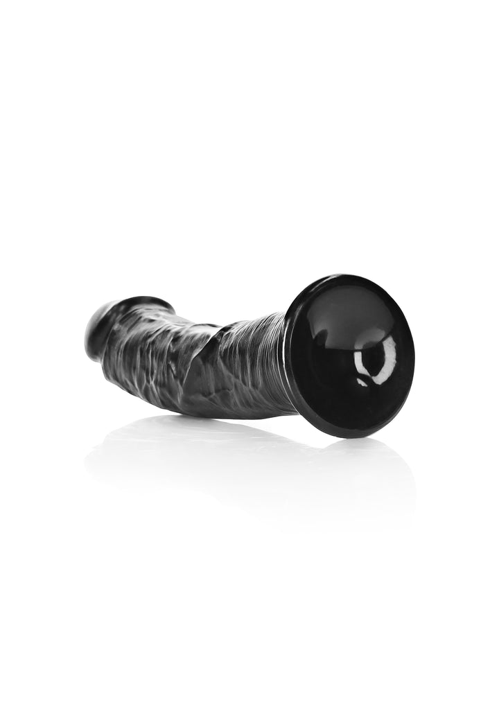 RealRock - Dildo gekrümmt ohne Hodensack Ultra Realistic Skin 18,00cm schwarz