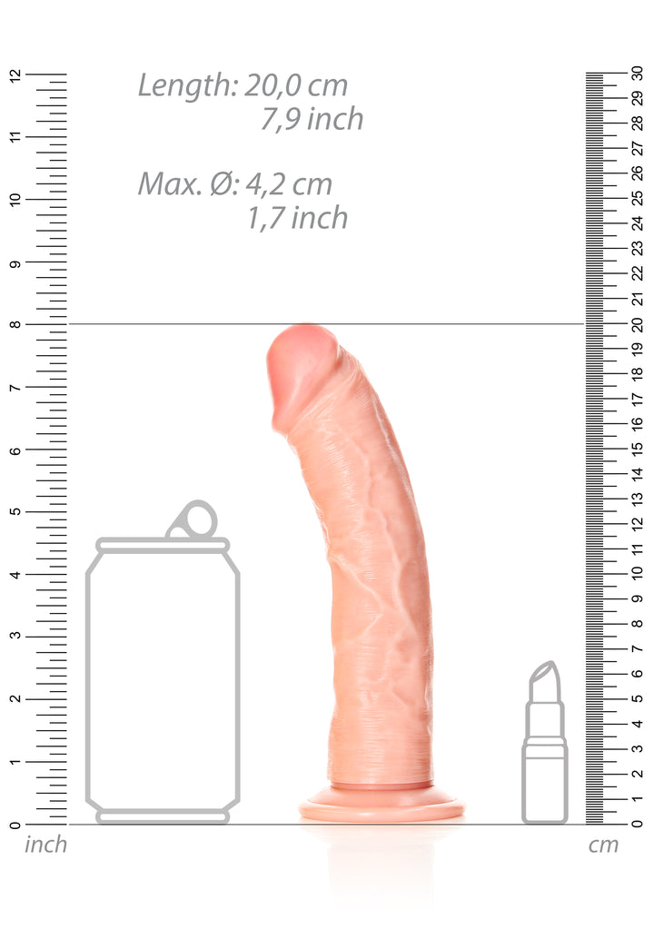 RealRock - Dildo gekrümmt ohne Hodensack Ultra Realistic Skin 18,00cm haut