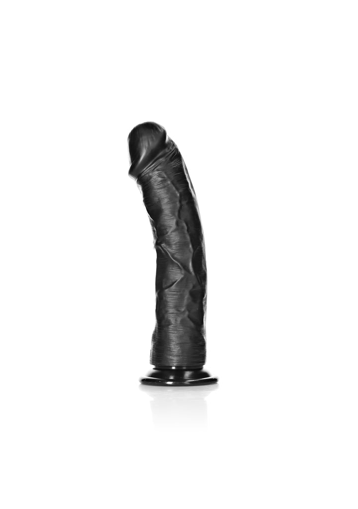 RealRock - Dildo gekrümmt ohne Hodensack Ultra Realistic Skin 23,00cm schwarz