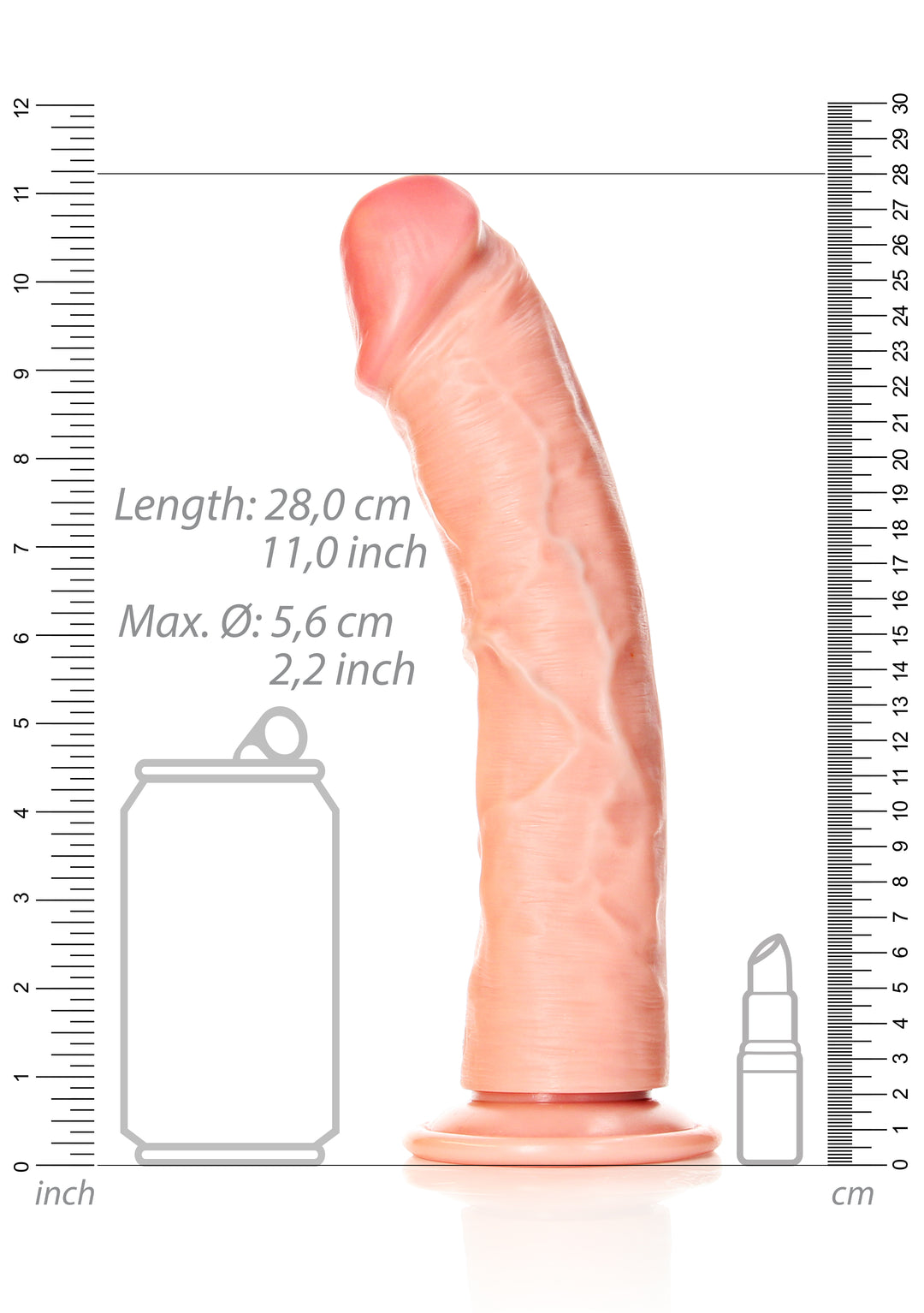 RealRock - Dildo gekrümmt Ultra Realistic Skin 25,50cm haut