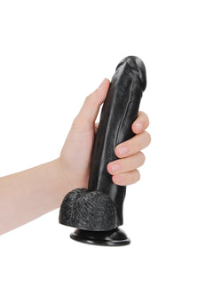 RealRock - Dildo gekrümmt Ultra Realistic Skin 23,00 cm schwarz
