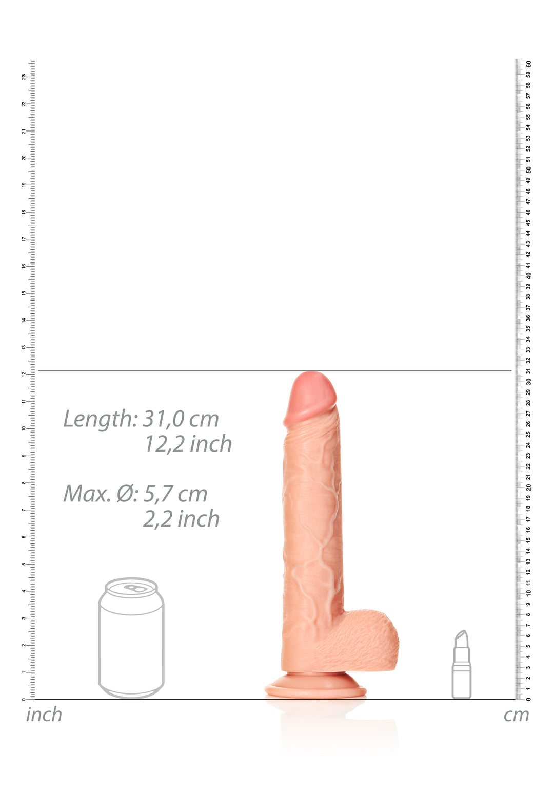 RealRock - Dildo mit Hodensack 23,00cm haut