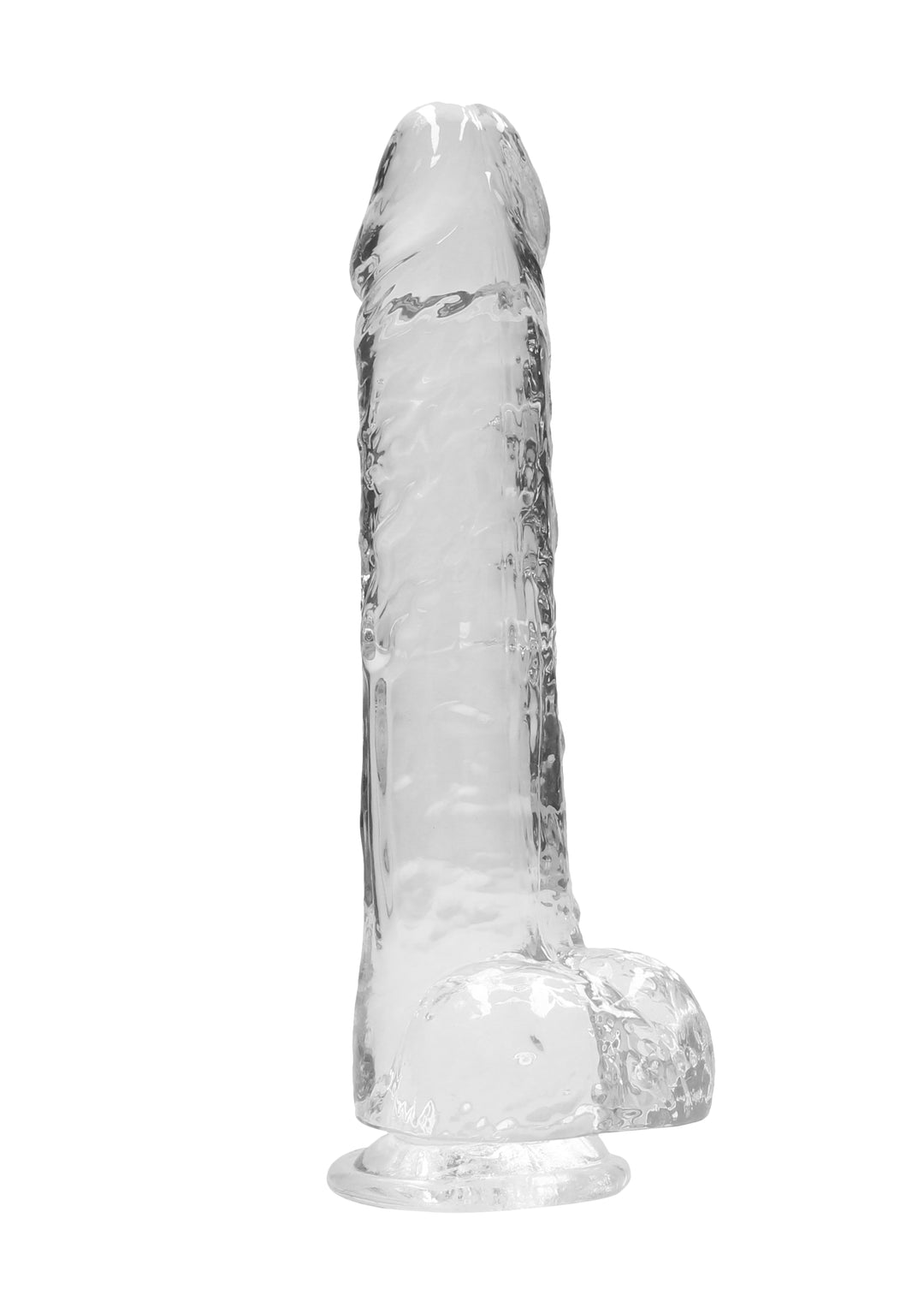 RealRock - realistischer Dildo mit Hodensack 25,40 cm klar