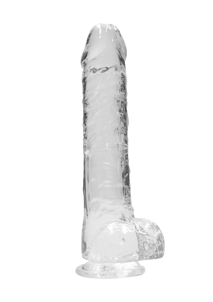 RealRock - realistischer Dildo mit Hodensack 25,40 cm klar