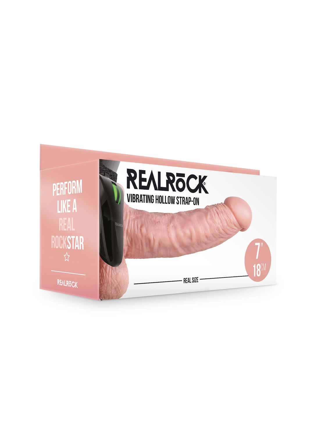 RealRock - Vibrierender, hohler Strap-On 18cm haut