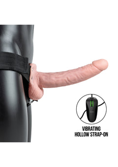 RealRock - Vibrierender, hohler Strap-On 23 cm Haut