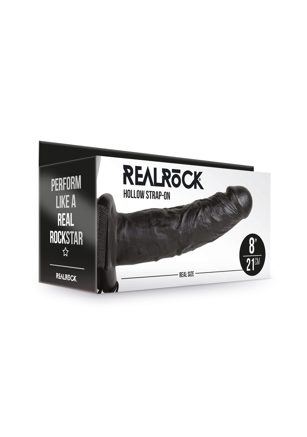 RealRock - hohler Strap-On 20,50cm schwarz