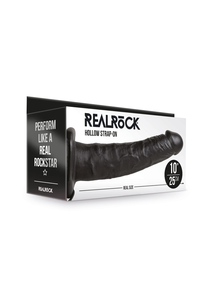 RealRock - hohler Strap-On 24,50cm schwarz