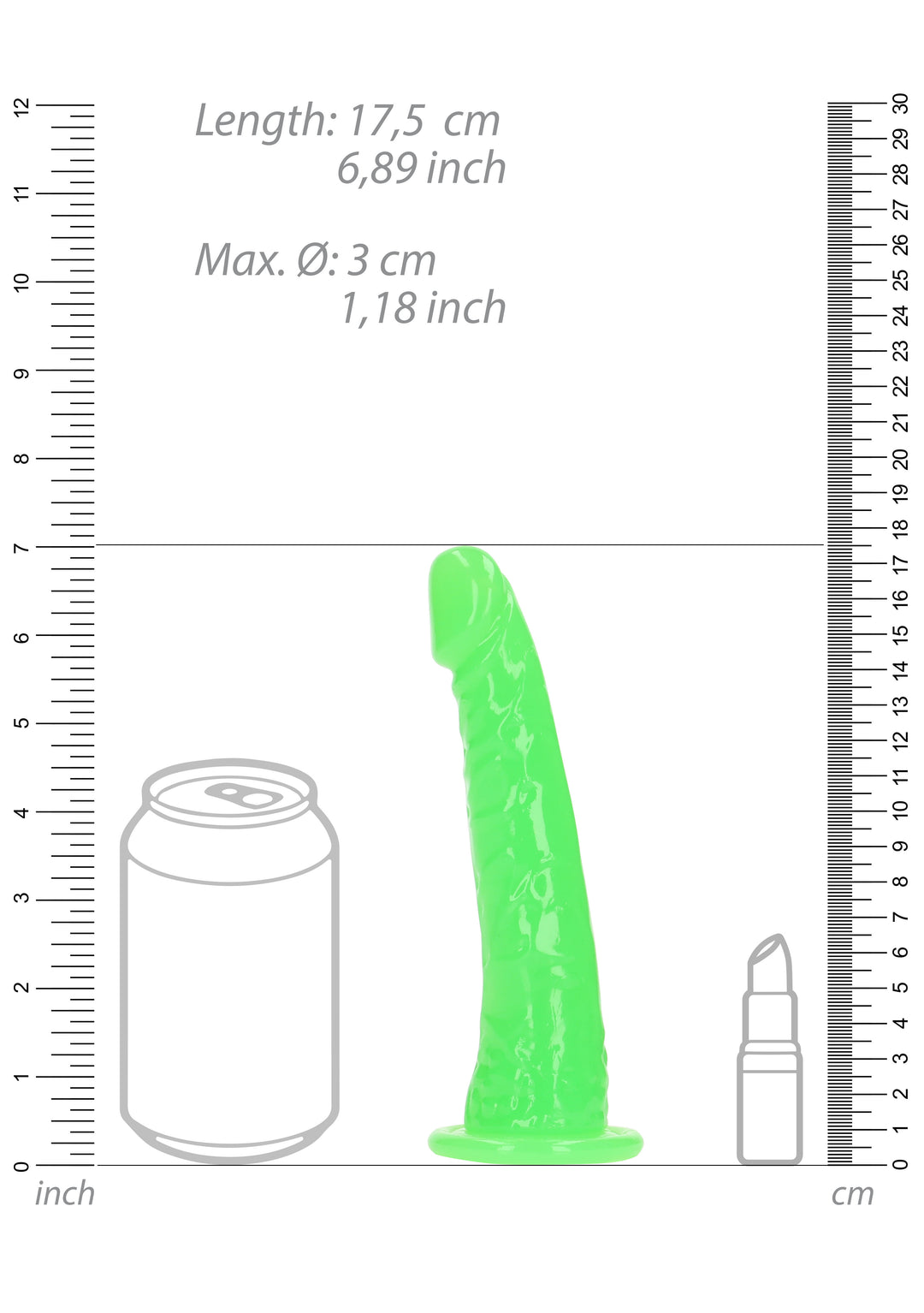 RealRock - Glow in the Dark Dildo 17,50cm neongrün