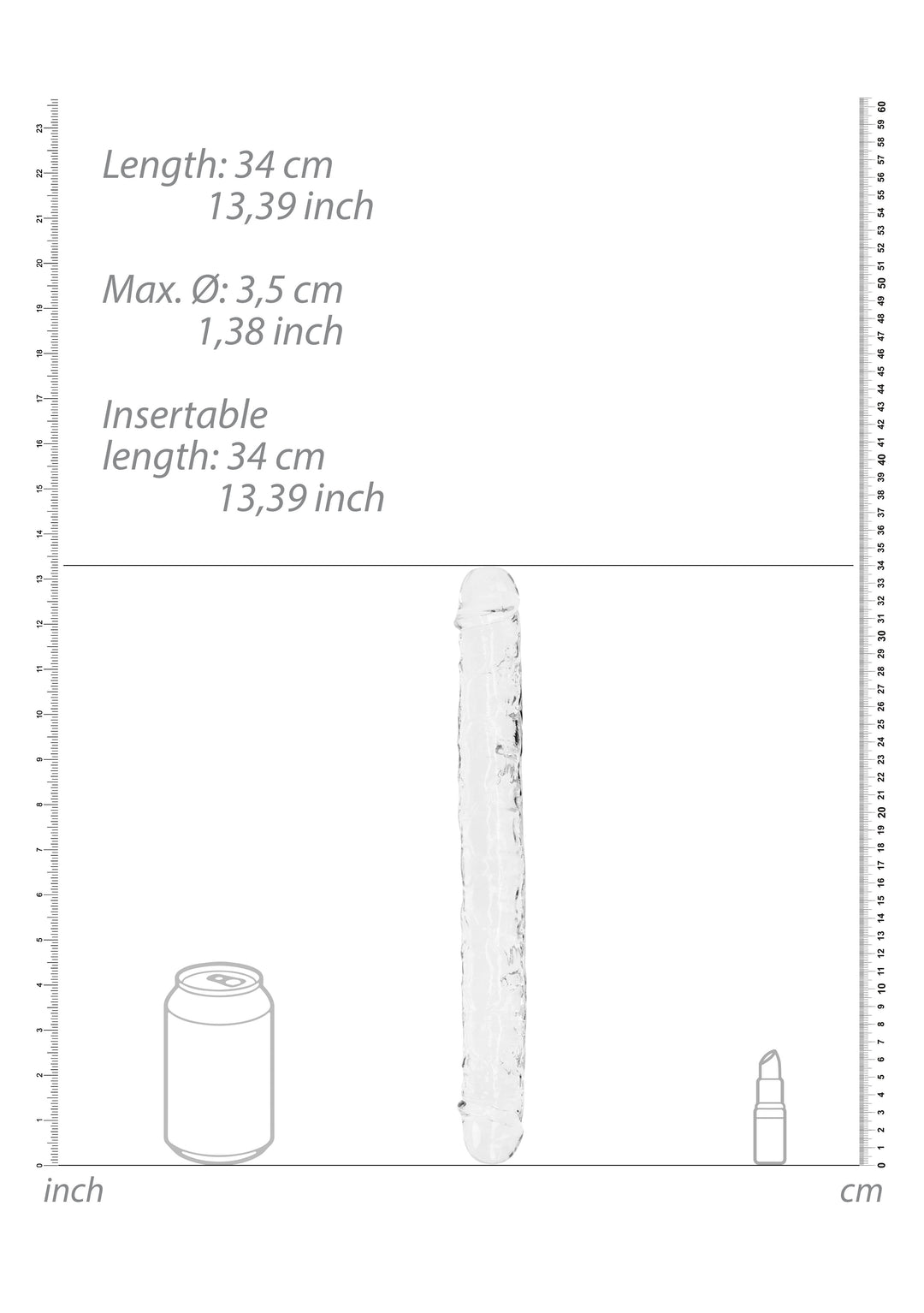 RealRock - Doppeldildo 34,00 cm klar