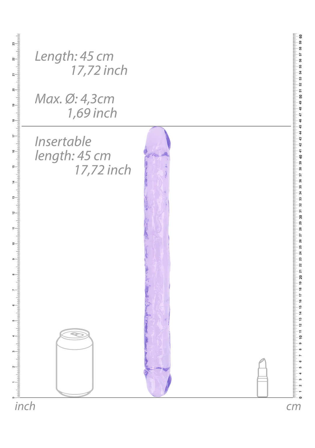 RealRock - Doppeldildo 45,00 cm lila