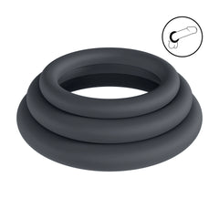 Levelz - Klassisches Silikon Penisring-Set XS/S/M schwarz