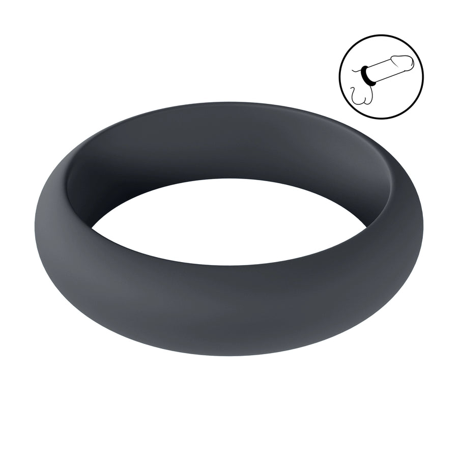 Levelz - Wide O Silikon Penisring M 35mm schwarz