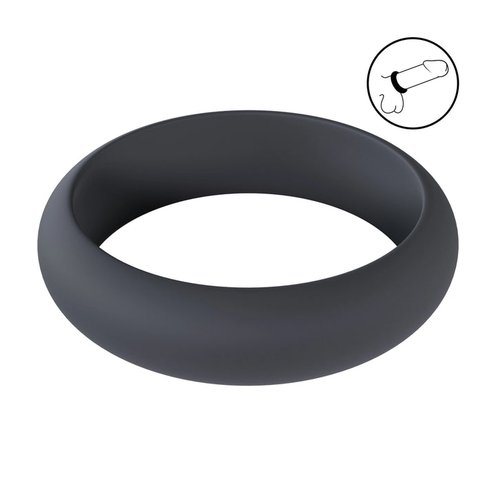 Levelz - Wide O Silikon Penisring L 42mm schwarz