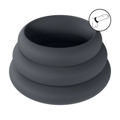 Levelz - Wide O Silikon Penisring Set S/M/L schwarz