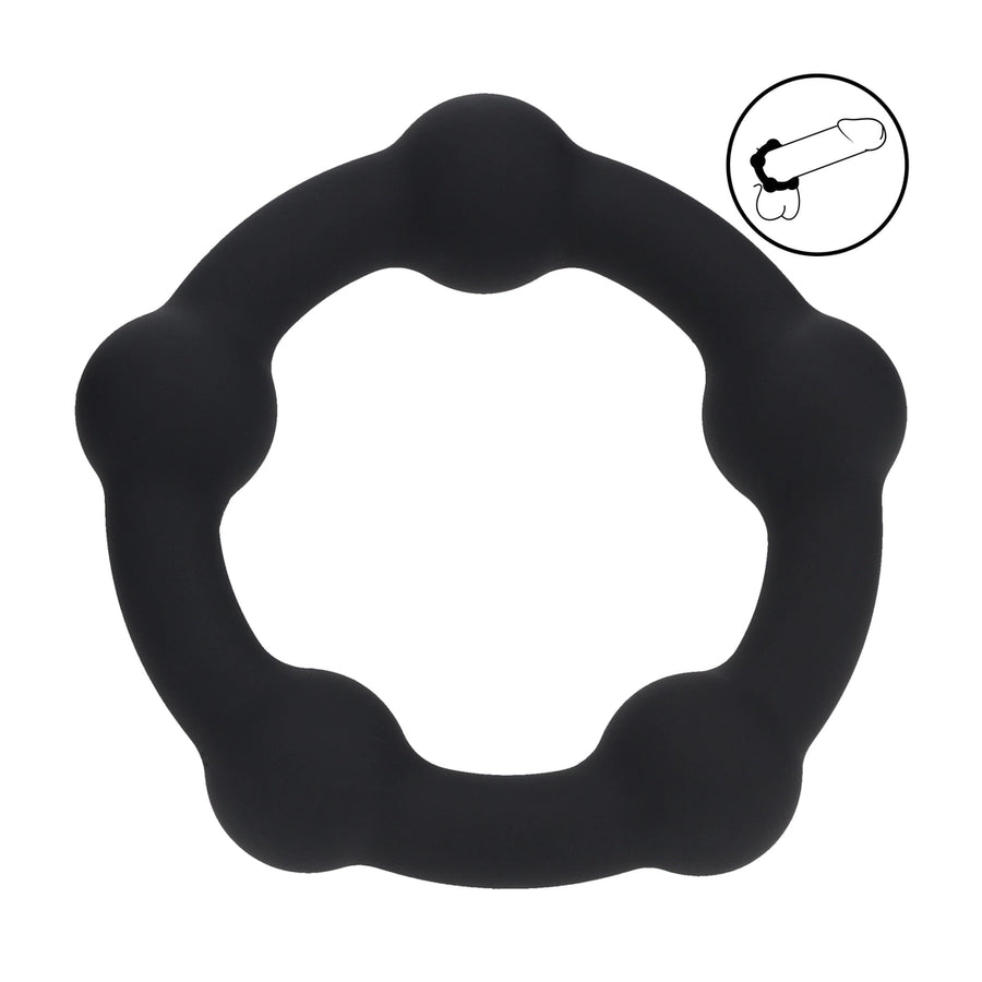 Levelz - Perlen Silikon Penisring S 30mm schwarz