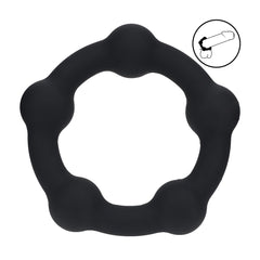 Levelz - Perlen Silikon Penisring M 35mm schwarz