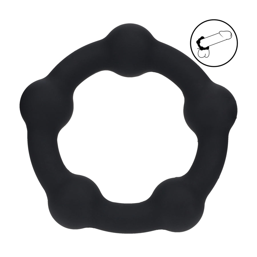 Levelz - Perlen Silikon Penisring M 35mm schwarz