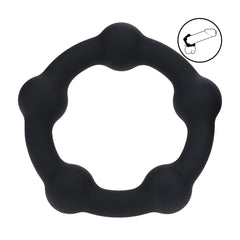 Levelz - Perlen Silikon Penisring L 45mm schwarz