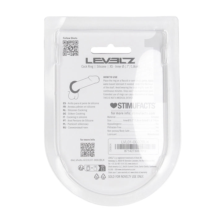 Levelz - Stabiler Penisring XS schwarz