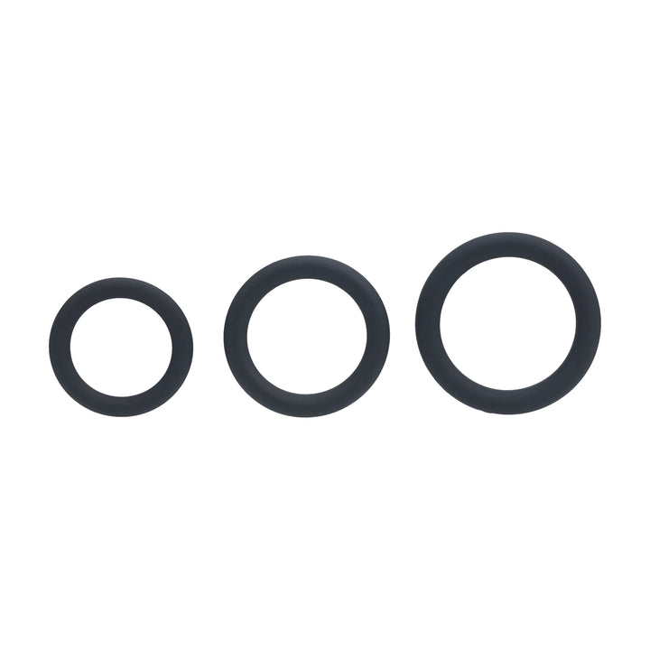 Levelz - Klassisches Silikon Penisring-Set XS/S/M schwarz