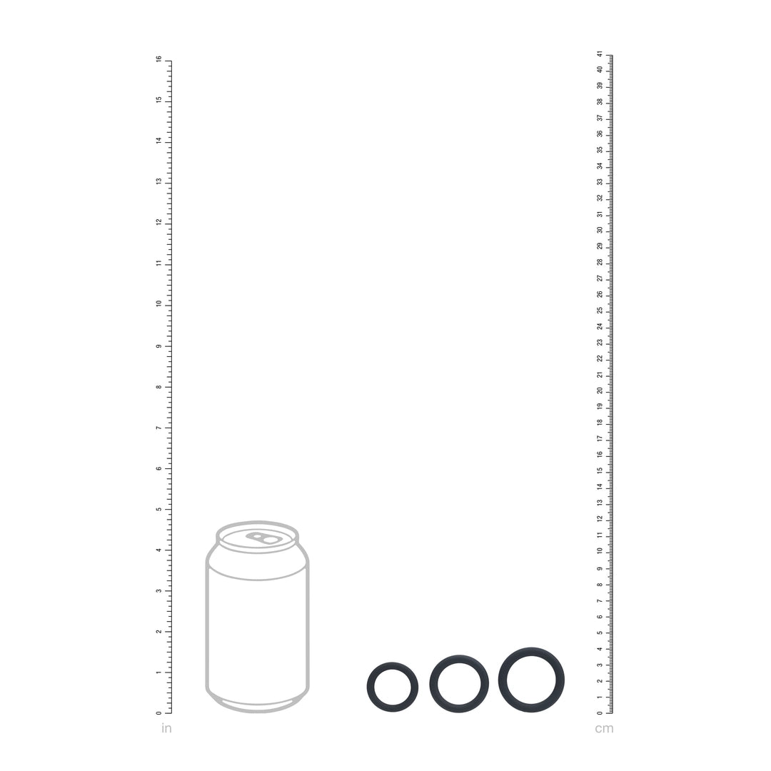 Levelz - Klassisches Silikon Penisring-Set XS/S/M schwarz