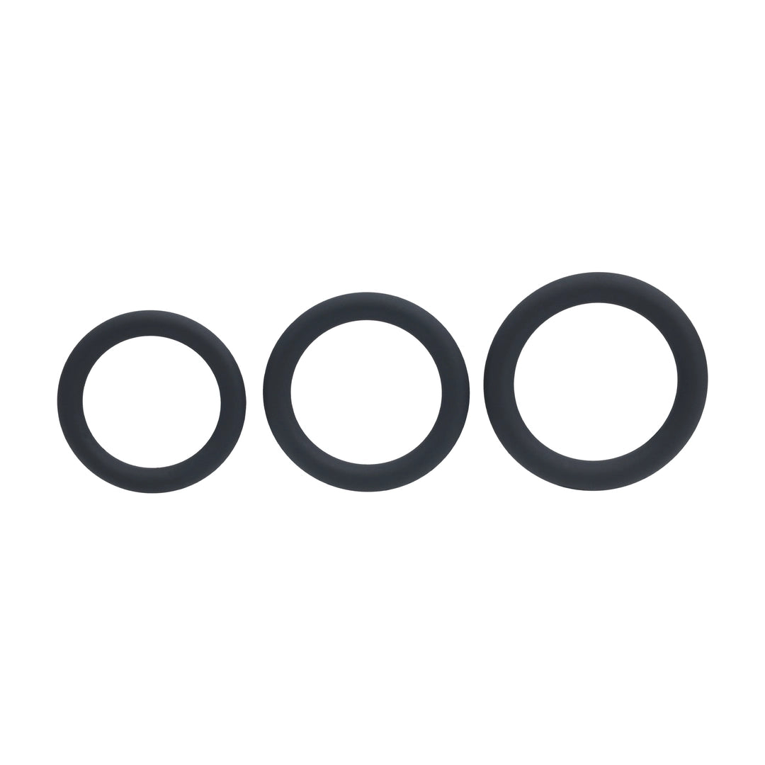 Levelz - Klassisches Silikon Penisring-Set L/XL/XXL schwarz