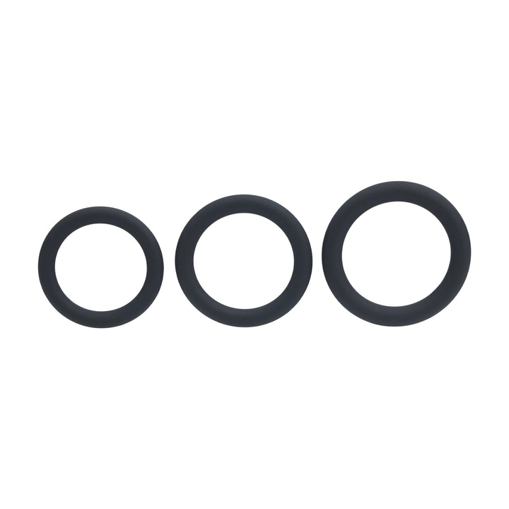 Levelz - Klassisches Silikon Penisring-Set L/XL/XXL schwarz