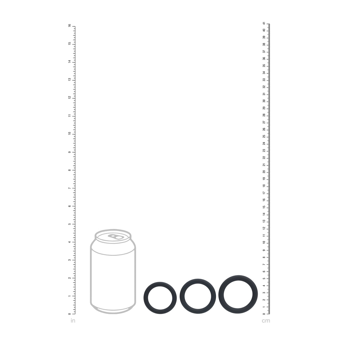 Levelz - Klassisches Silikon Penisring-Set L/XL/XXL schwarz