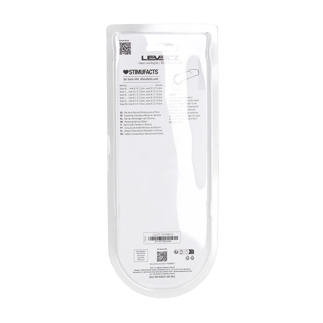 Levelz - Klassisches Silikon Penisring-Set schwarz