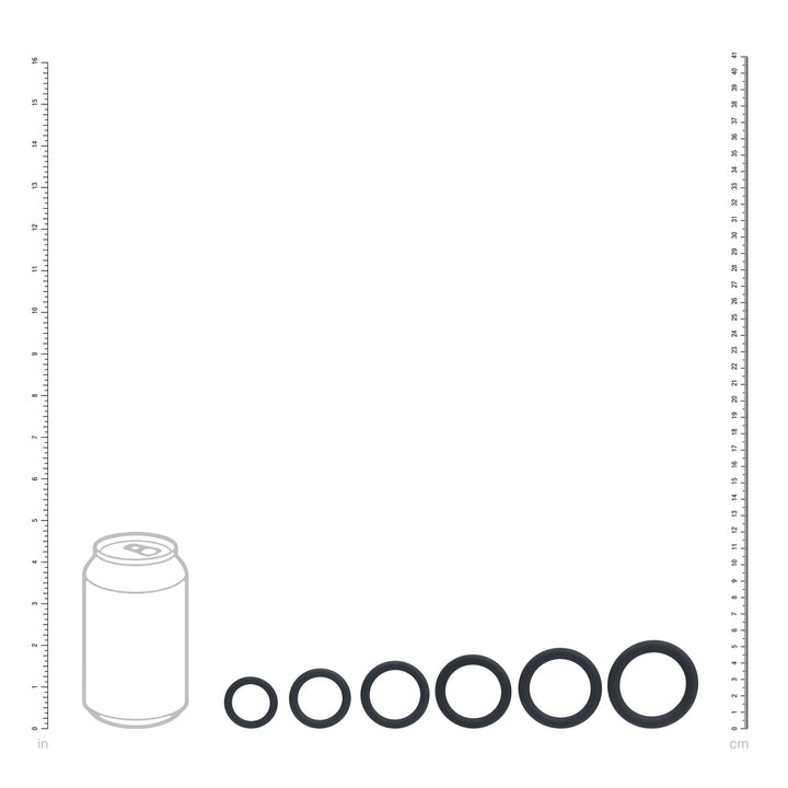 Levelz - Klassisches Silikon Penisring-Set schwarz