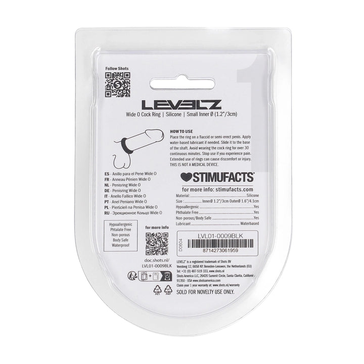 Levelz - Wide O Silikon Penisring S 30mm schwarz