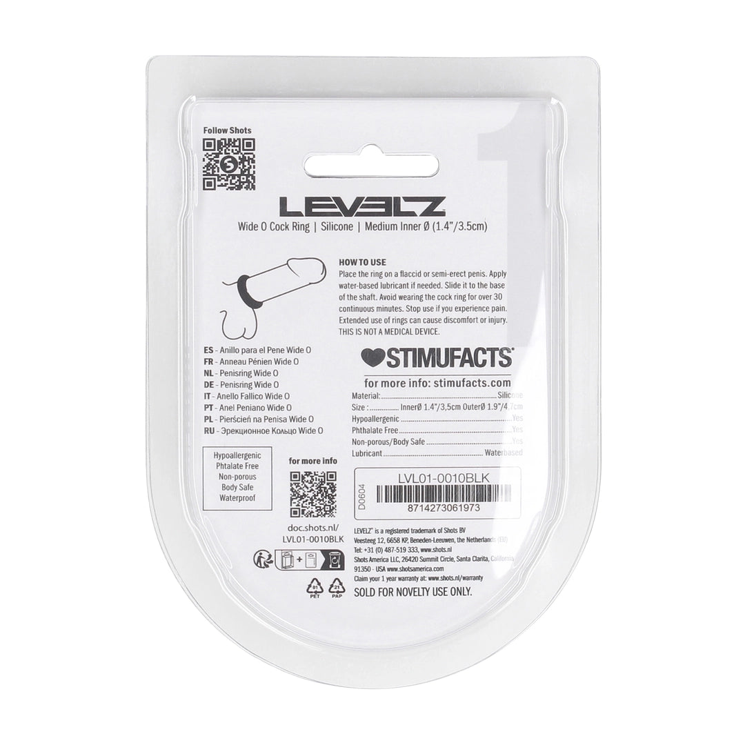 Levelz - Wide O Silikon Penisring M 35mm schwarz