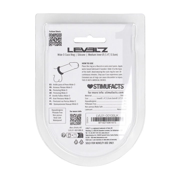 Levelz - Wide O Silikon Penisring M 35mm schwarz