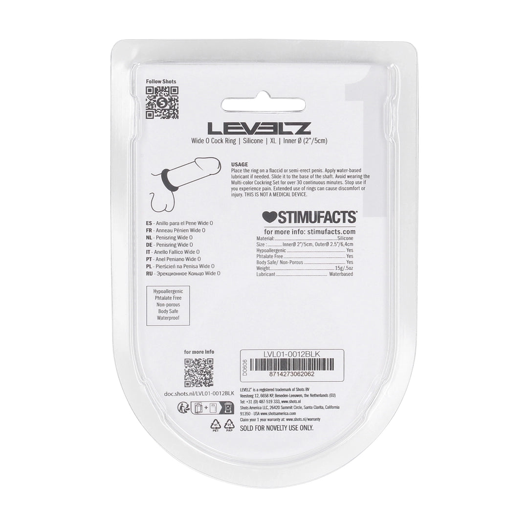 Levelz - Wide O Silikon Penisring XL 50mm schwarz