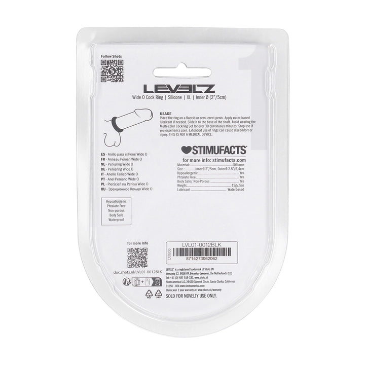 Levelz - Wide O Silikon Penisring XL 50mm schwarz