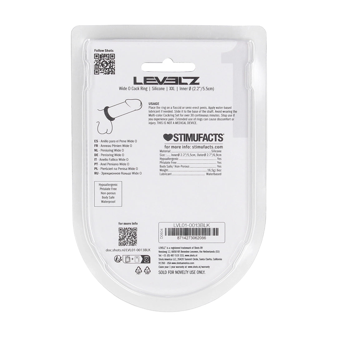 Levelz - Wide O Silikon Penisring XXL 55mm schwarz