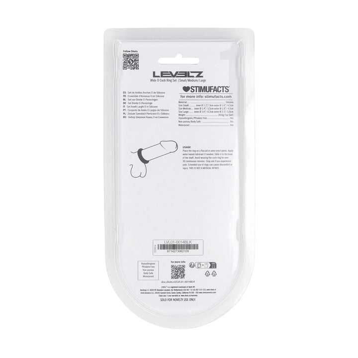 Levelz - Wide O Silikon Penisring Set S/M/L schwarz