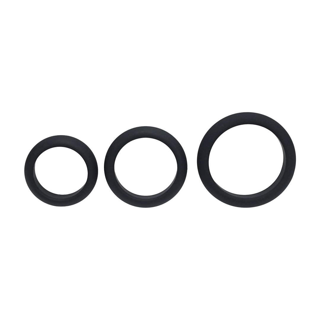 Levelz - Wide O Silikon Penisring Set S/M/L schwarz
