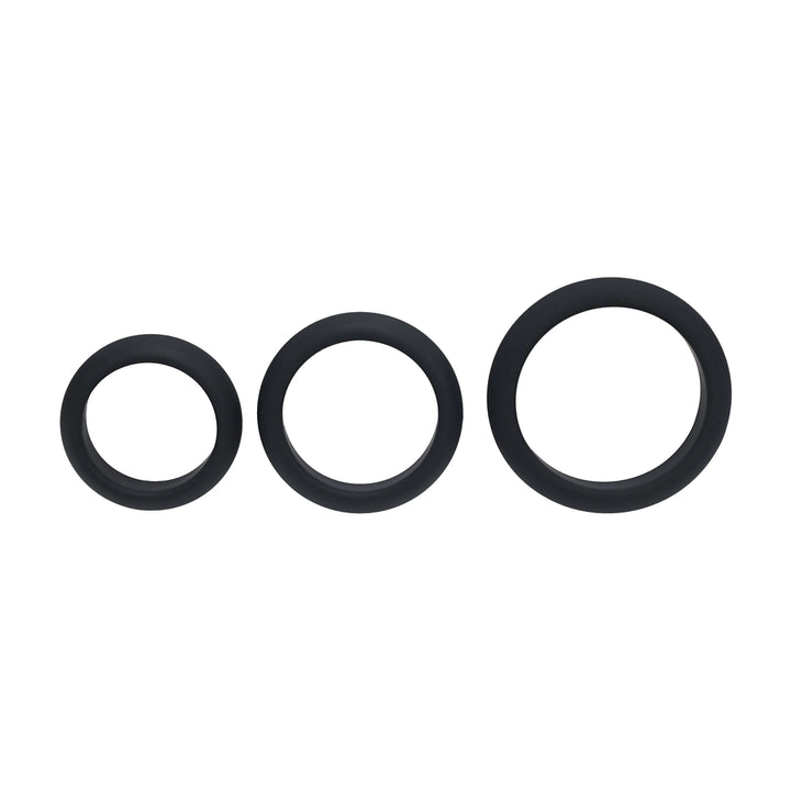 Levelz - Wide O Silikon Penisring Set S/M/L schwarz