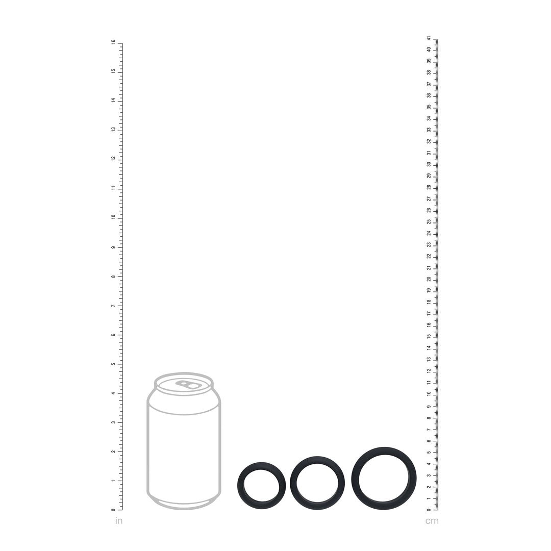 Levelz - Wide O Silikon Penisring Set S/M/L schwarz