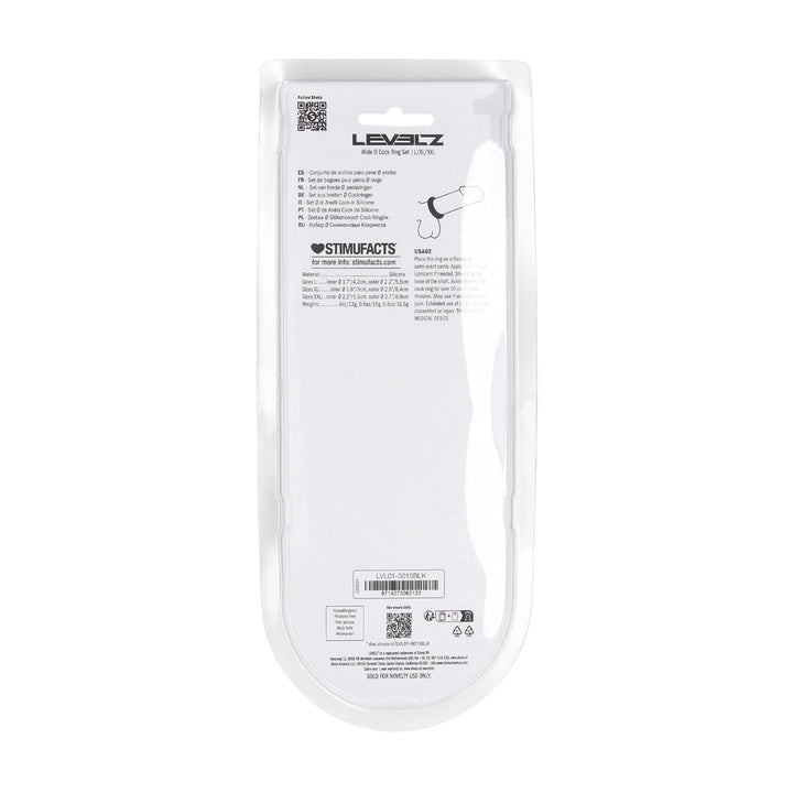 Levelz - Wide O Silikon Penisring Set L/XL/XXL schwarz