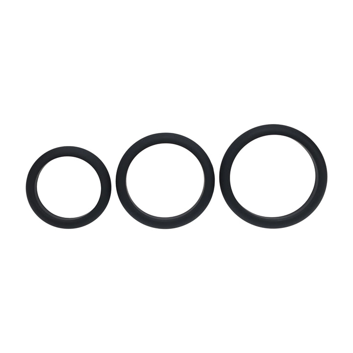 Levelz - Wide O Silikon Penisring Set L/XL/XXL schwarz