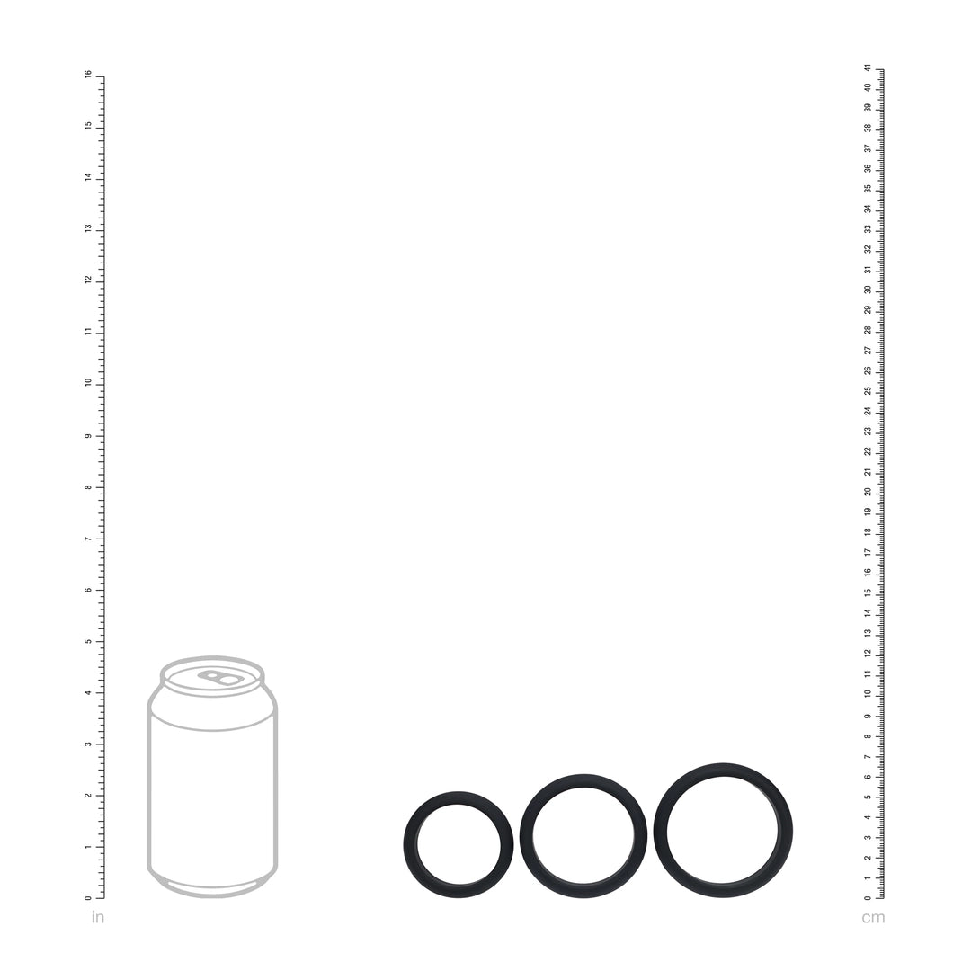 Levelz - Wide O Silikon Penisring Set L/XL/XXL schwarz