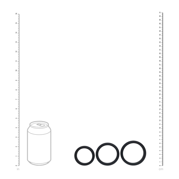 Levelz - Wide O Silikon Penisring Set L/XL/XXL schwarz