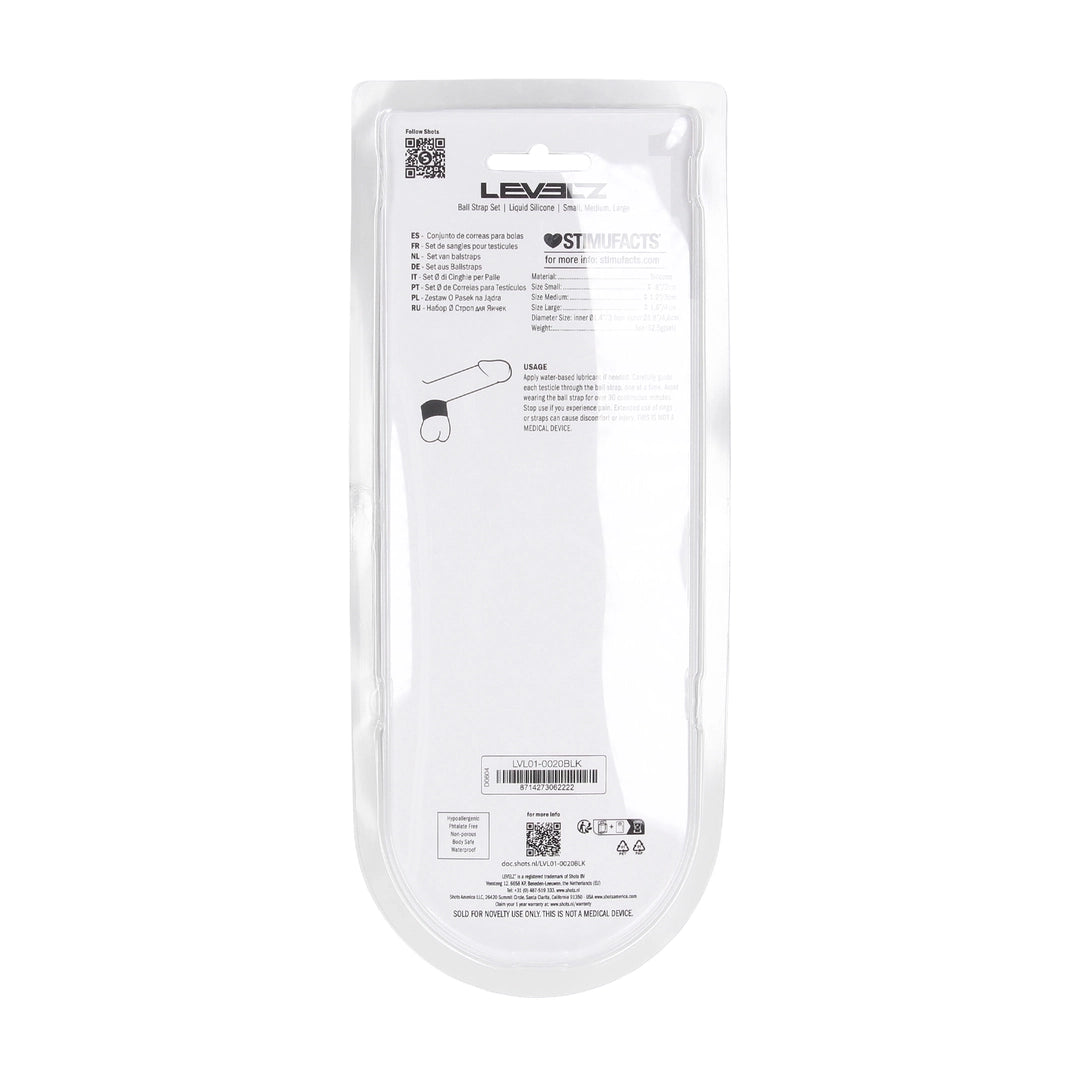 Levelz - Silikon Ball Strap Set S/M/L schwarz