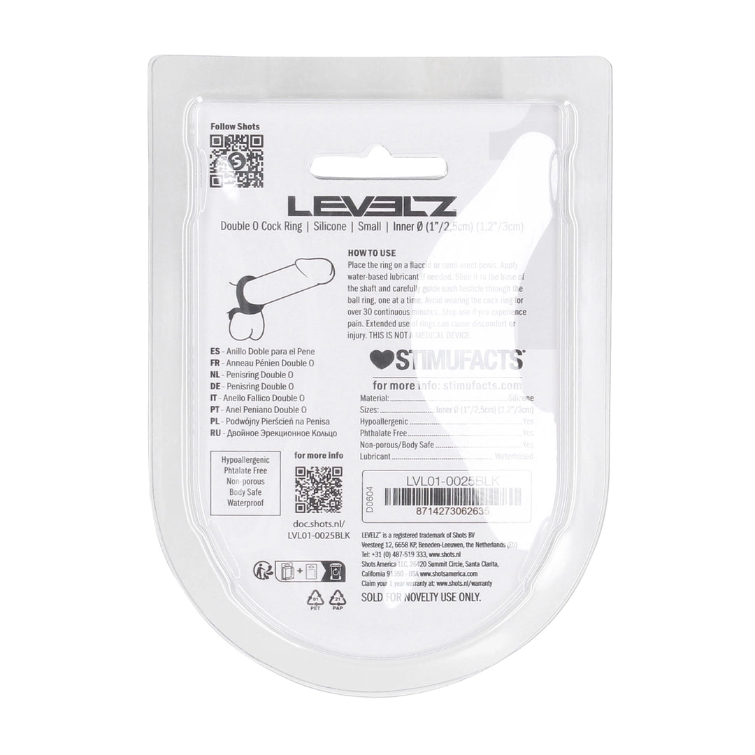 Levelz - Doppel-O Penisring S schwarz