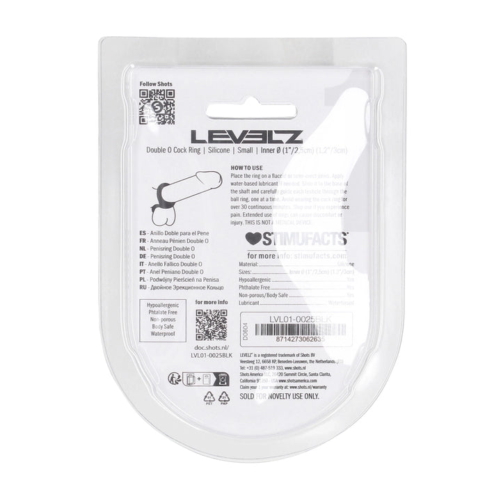 Levelz - Doppel-O Penisring S schwarz